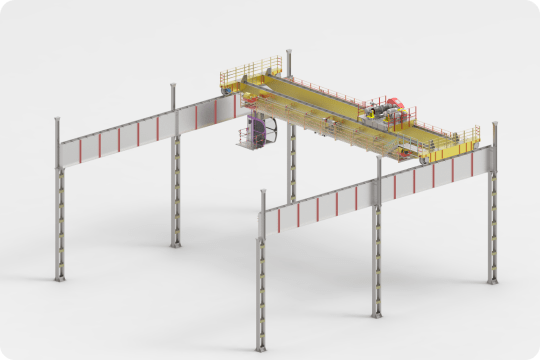 overhead crane with beams and columns-img